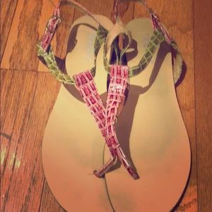 Pink and green sandal